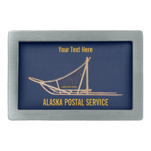 Alaska Dog Sled Postal Carrier Rechteckige Gürtelschnalle
