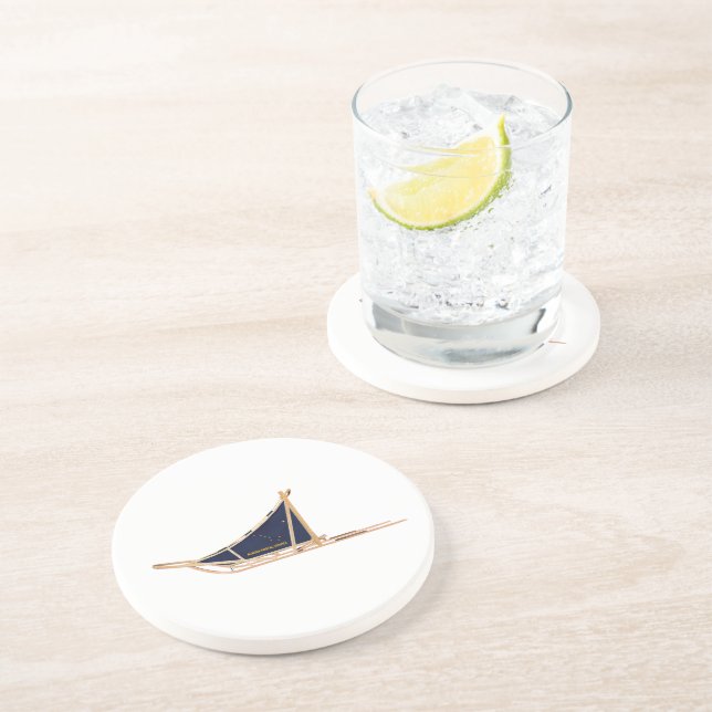 Alaska Dog Sled Postal Carrier Sandstein Untersetzer (Seite)