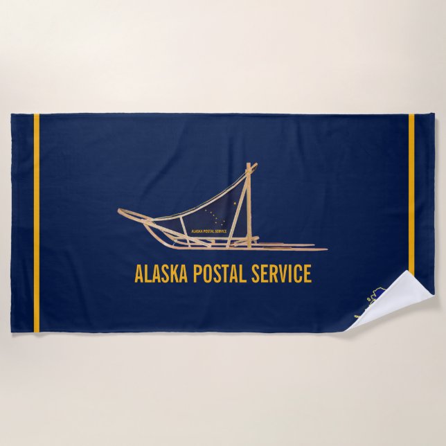 Alaska Dog Sled Postal Carrier Strandtuch (Vorderseite)