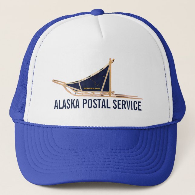 Alaska Dog Sled Postal Carrier Truckerkappe (Vorderseite)