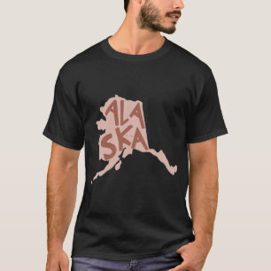 Alaska Doodle Letters Map Kontur rot Oversifiziert T-Shirt