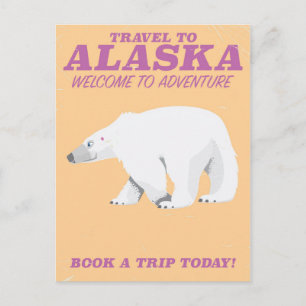 Alaska Eisbär Vintage-Reiseposter Postkarte