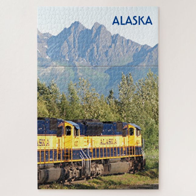 Alaska: Eisenbahn-Lokomotive Motor & Berge Puzzle (Vertikal)
