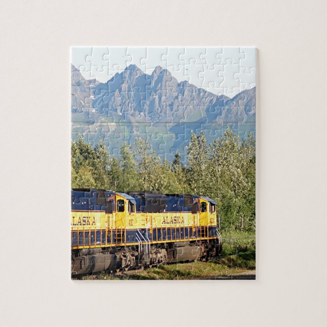 Alaska Eisenbahn Motor und Berge Puzzle (Vertikal)
