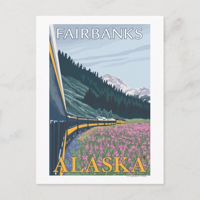 Alaska Eisenbahn Szene - Fairbanks, Alaska Postkarte (Vorderseite)