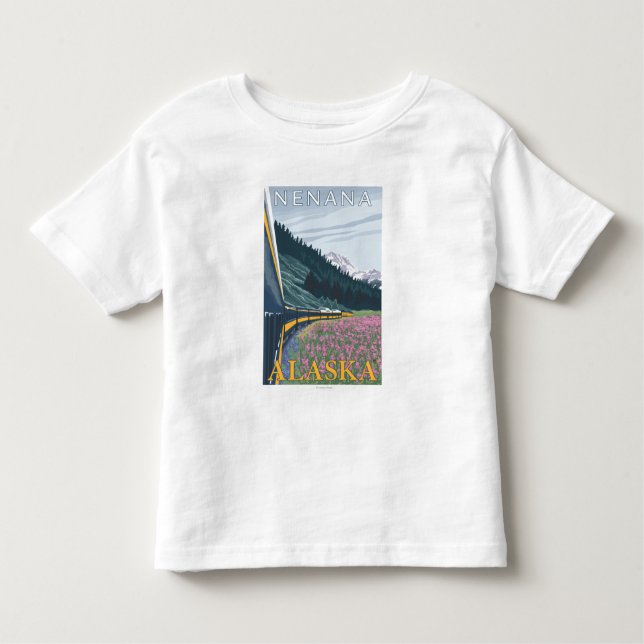 Alaska-Eisenbahn-Szene - Nenana, Alaska Kleinkind T-shirt (Vorderseite)