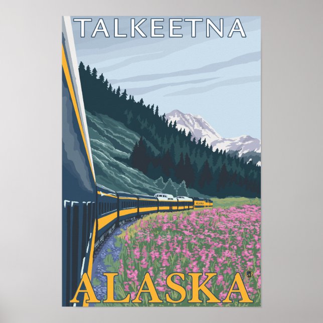 Alaska Eisenbahn Szene - Talkeetna, Alaska Poster (Vorne)