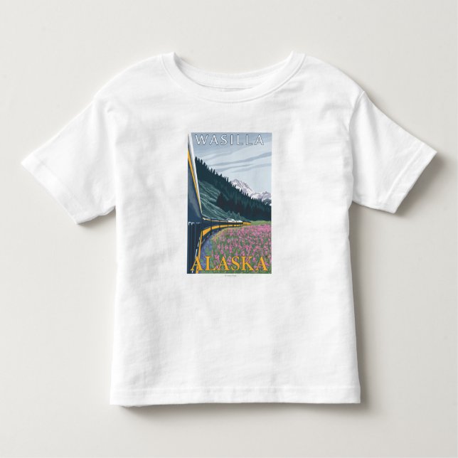 Alaska-Eisenbahn-Szene - Wasilla, Alaska Kleinkind T-shirt (Vorderseite)