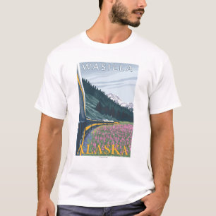 Alaska-Eisenbahn-Szene - Wasilla, Alaska T-Shirt