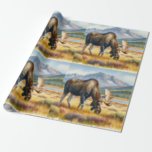 Alaska-Elch-Digital-Watercolor-Geschenkpapier Geschenkpapier