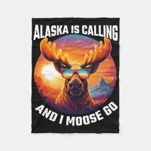 Alaska-Elch-Tourist-Reise-Lustiger-Elch-Abenteuer Fleecedecke