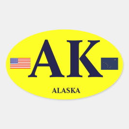 Alaska* Euro Style Bumper Oval Autoaufkleber* Ovaler Aufkleber
