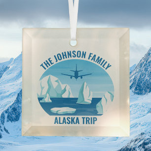 Alaska Familienurlaub Custom Glacier Weihnachten Ornament Aus Glas