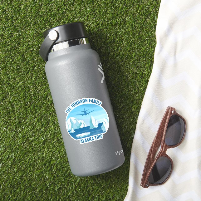 Alaska Familienurlaub Custom Keepake Souvenir Aufkleber (HydroFlask Insitu)
