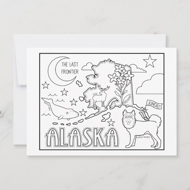 Alaska Farbe mir Collage Einladung (Vorderseite)