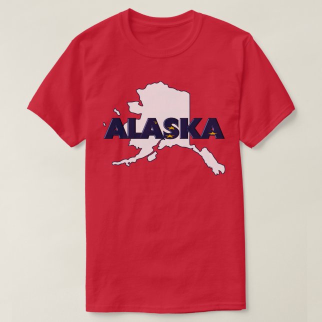 Alaska Farbiger Staat Print TShirt (Design vorne)