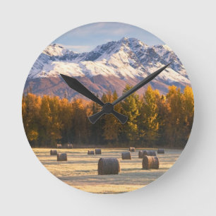 Alaska Farming Runde Wanduhr
