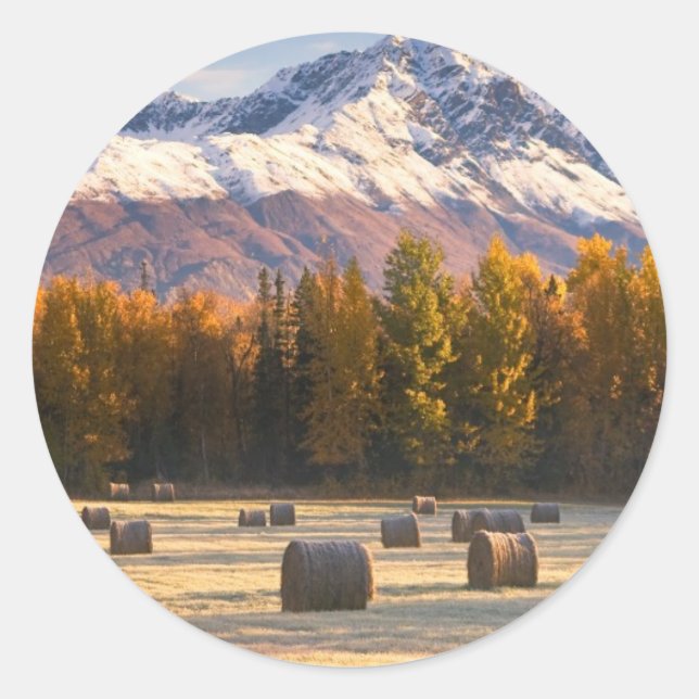 Alaska Farming Runder Aufkleber (Vorderseite)