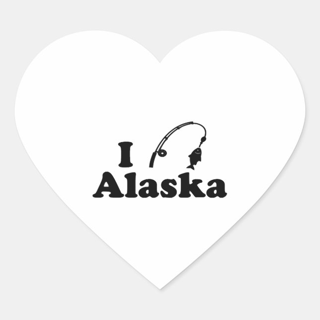 Alaska-Fischerei Herz-Aufkleber (Vorderseite)