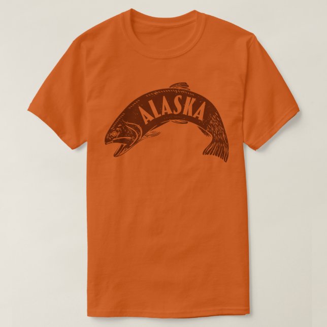 Alaska Fish Wordmark Brown T-Shirt (Design vorne)