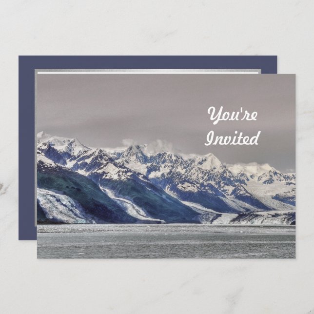 Alaska Fjord Glacier Landscape Foto Geburtstag Einladung (Vorne/Hinten)