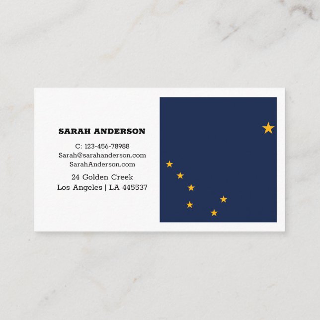 Alaska Flag Elegante Business Cards / USA Visitenkarte (Rückseite)