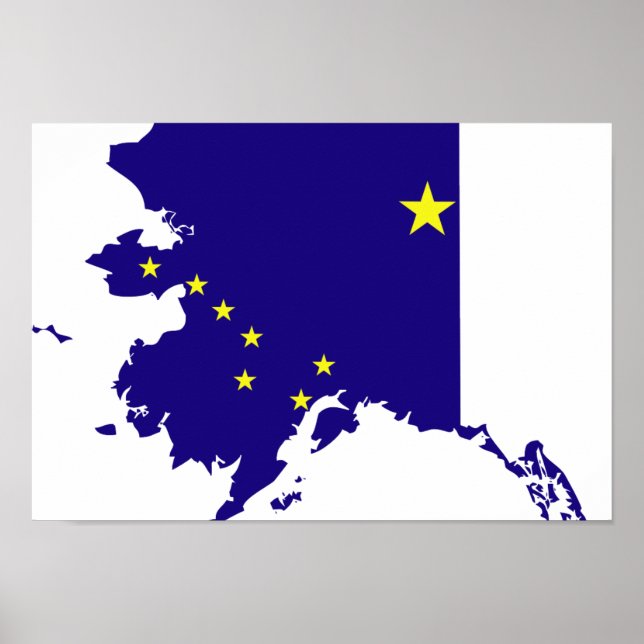 Alaska Flag Karte Poster (Vorne)