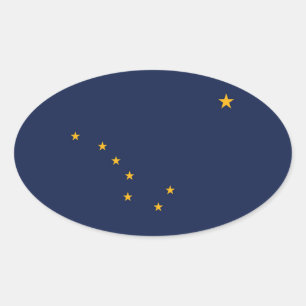 Alaska-Flagge Ovaler Aufkleber