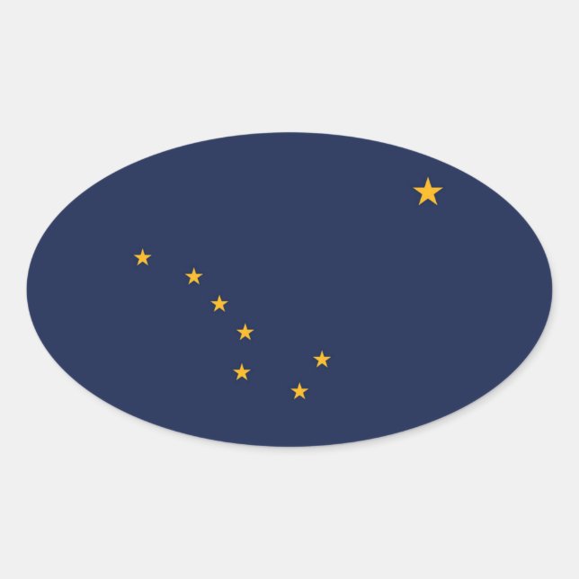 Alaska-Flagge Ovaler Aufkleber (Vorderseite)