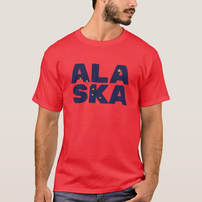 Alaska-Flagge Text T-Shirt (Vorderseite)