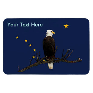 Alaska-Flagge und Adler Magnet