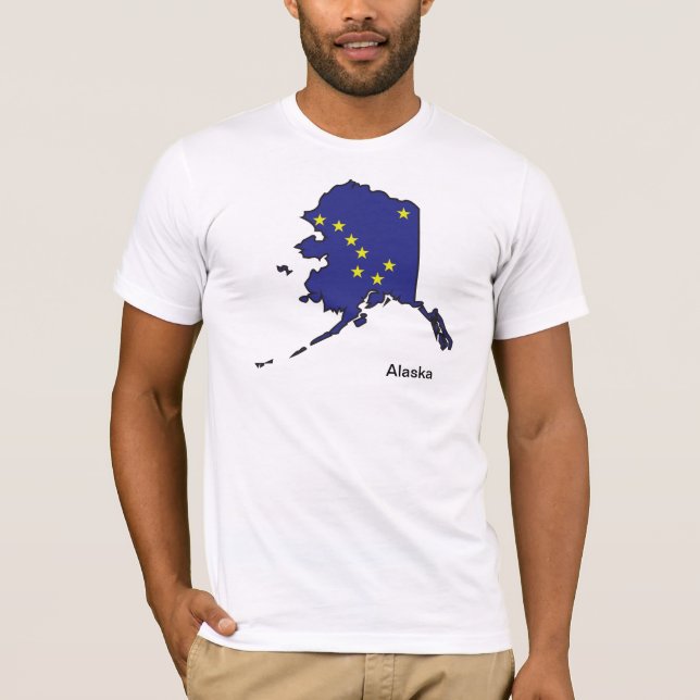 Alaska-Flaggen-Karten-Shirt T-Shirt (Vorderseite)