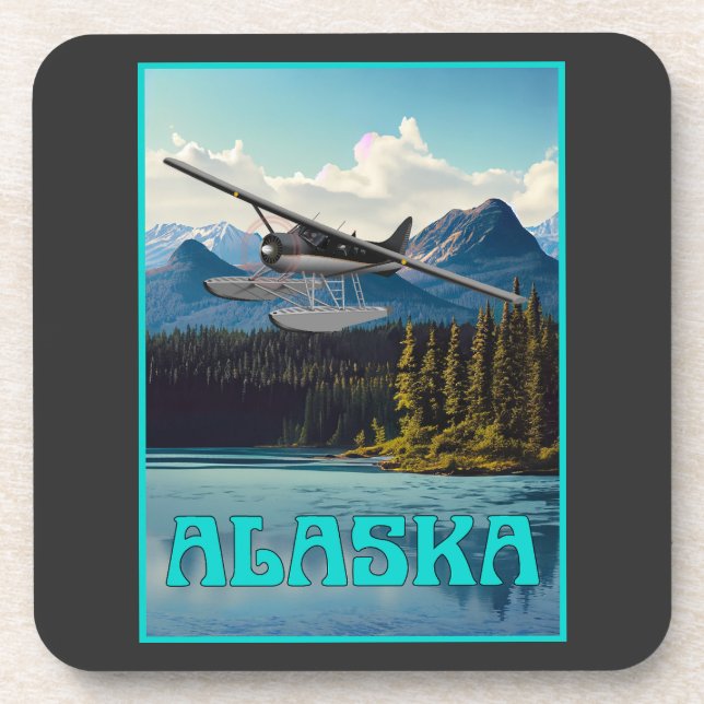 Alaska Float Flugzeug Getränkeuntersetzer (Vorderseite)