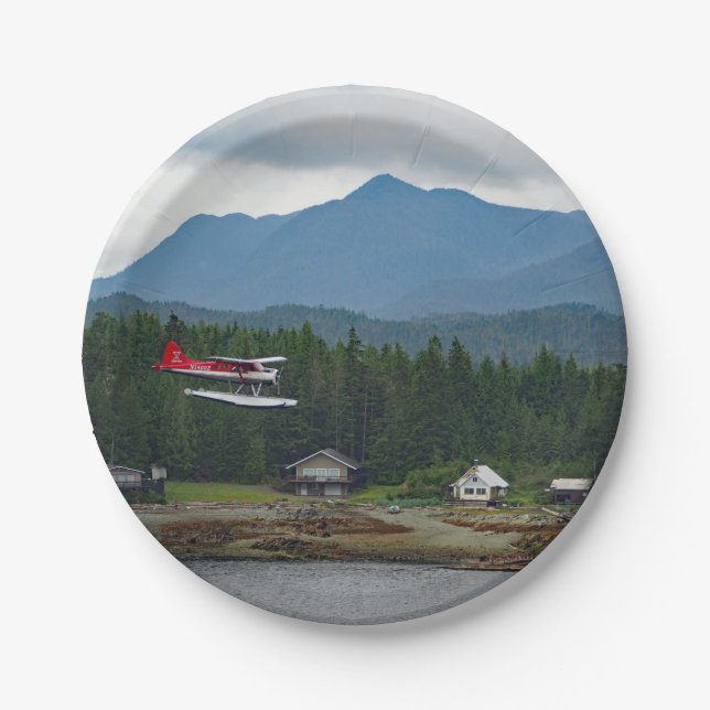 Alaska Floatplane Landscape Foto Pappteller (Vorderseite)