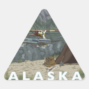 Alaska-Flugzeug Dreieckiger Aufkleber