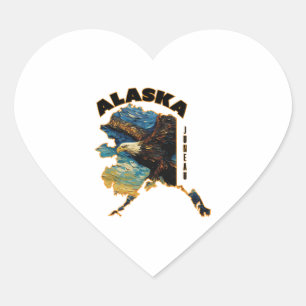 Alaska Flying Eagle Adventure T - Shirt Herz-Aufkleber