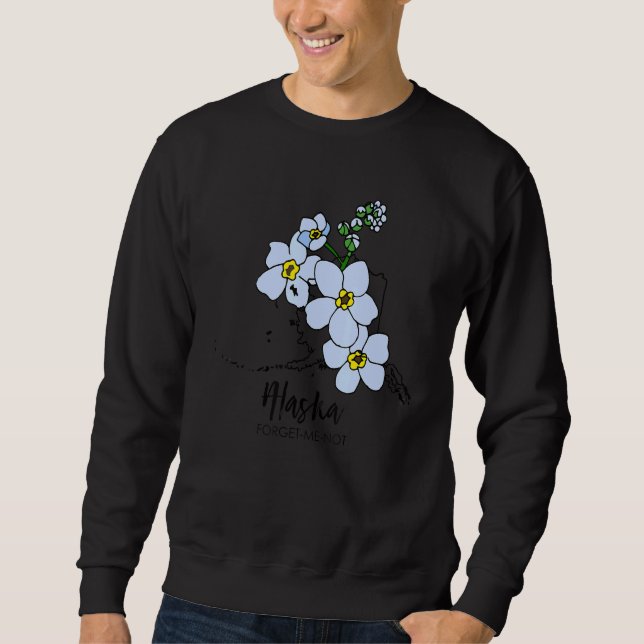 Alaska Forget Me Not Flower Sweatshirt (Vorderseite)