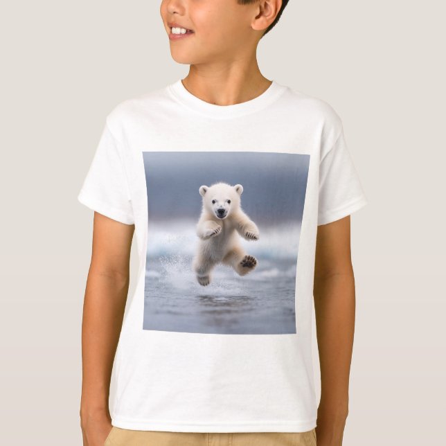 Alaska Funny Polar Bear Cub Kids T - Shirt (Vorderseite)