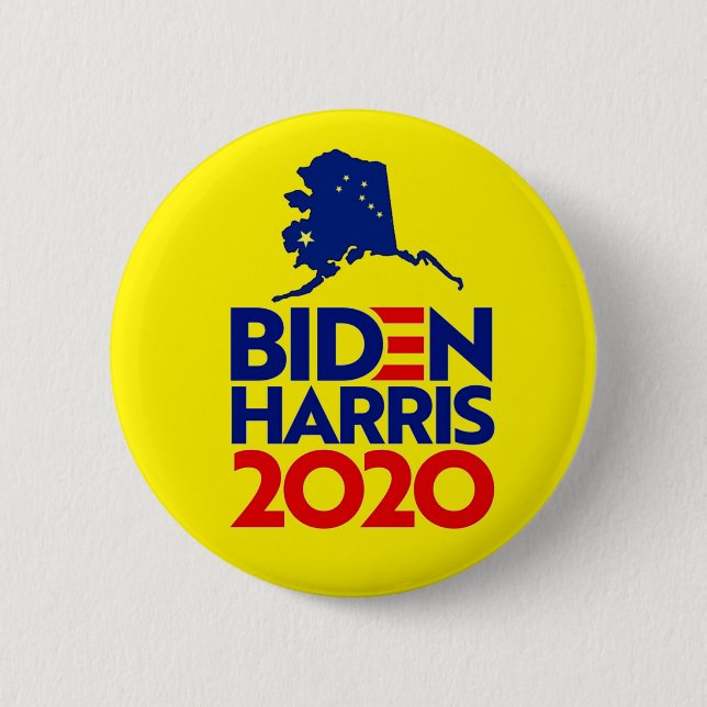 Alaska für Biden Harris 2020 Button (Vorderseite)