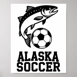 Alaska Fußball Grafik Lachs und Ll Sportdesign Poster