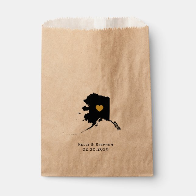 Alaska Gastgeschenk Hochzeit Leckerei Säcke, Papie Geschenktütchen (Vorderseite)