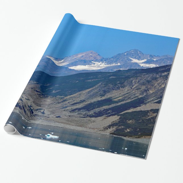 Alaska Gebirge Landschaftliches Foto im Ozean Geschenkpapier (Ungerollt)
