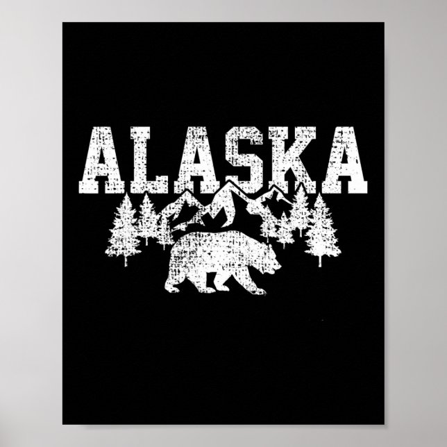 Alaska-Gebirge Wald Jagd Usa Poster (Vorne)