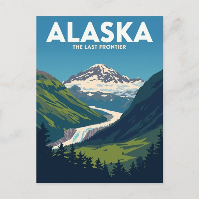 Alaska-Gebirgslandschaft Postkarte (Vorderseite)