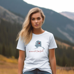 Alaska Geboren und aufgezogen Editierbare Staat- T-Shirt