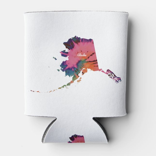 Alaska Gefärbte Krawatte Print Dosenkühler (Vorderseite)