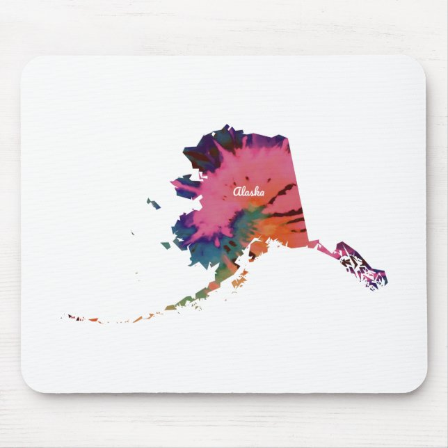 Alaska Gefärbte Krawatte Print Mousepad (Vorne)