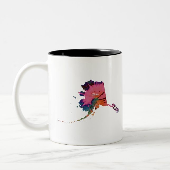 Alaska Gefärbte Krawatte Print Zweifarbige Tasse (Links)