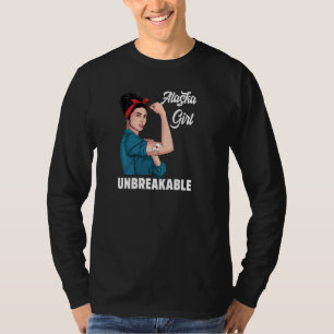 Alaska Girl Unbreakable Alaska Staat Map Flag Souv T-Shirt