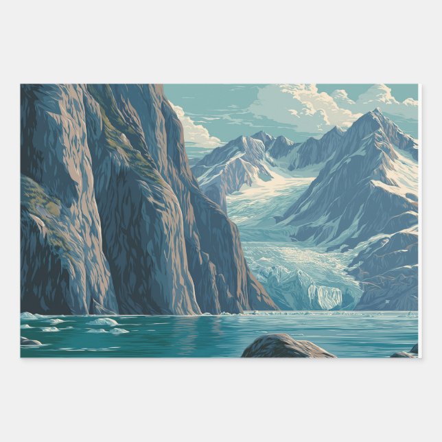 Alaska Glacier Bay Geschenkpapier Set (Vorderseite)